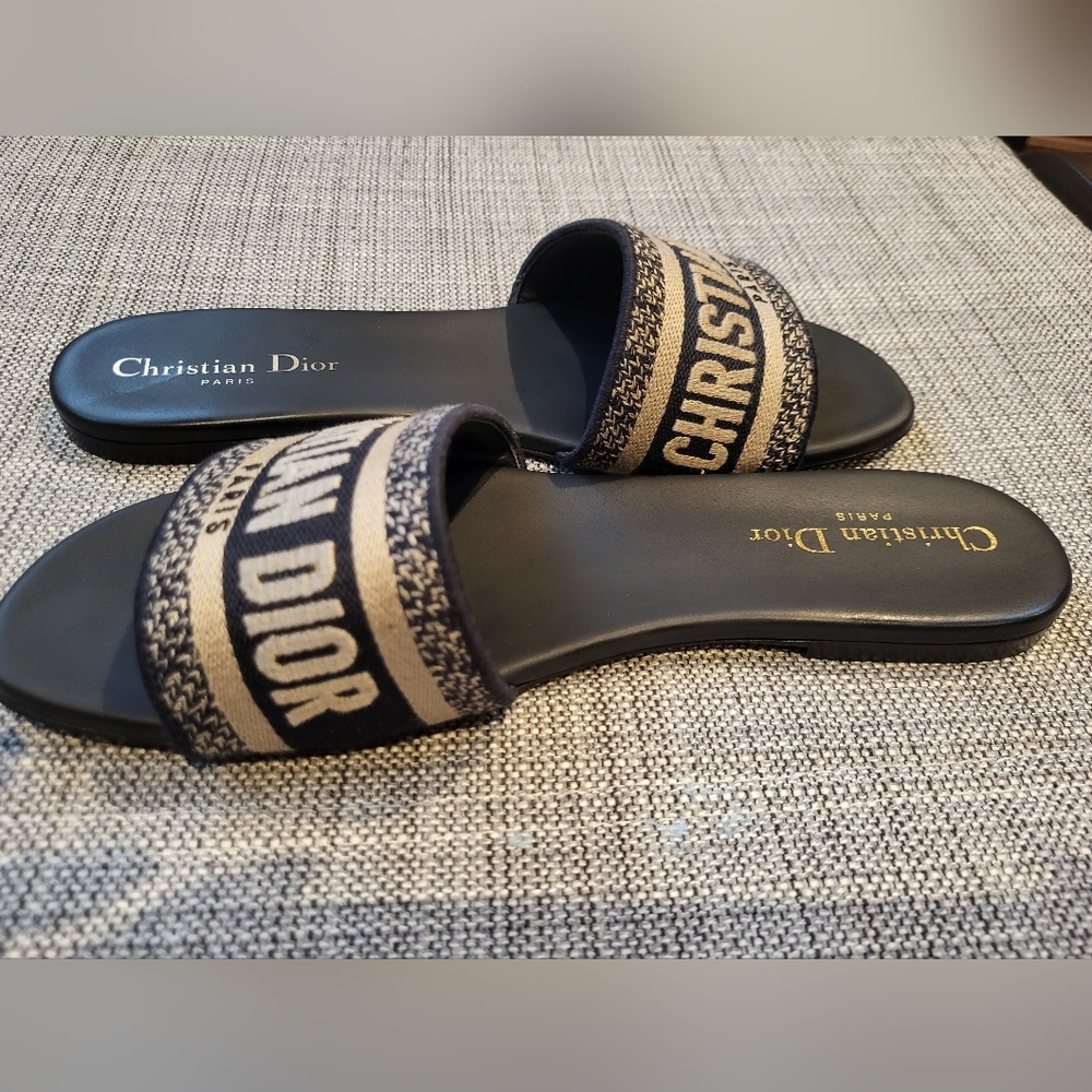 Christian Dior Dway Canvas Slides